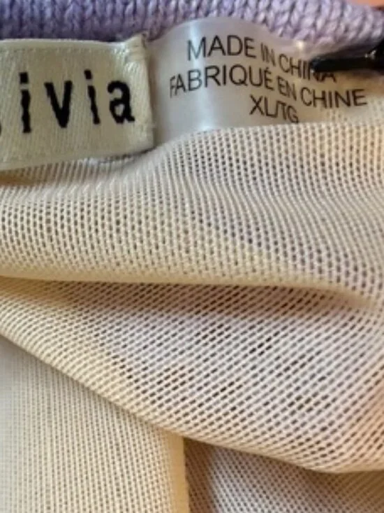 Alice + Olivia Jone lavender midi crochet halter dress, size XL, like new - Picture 4 of 7